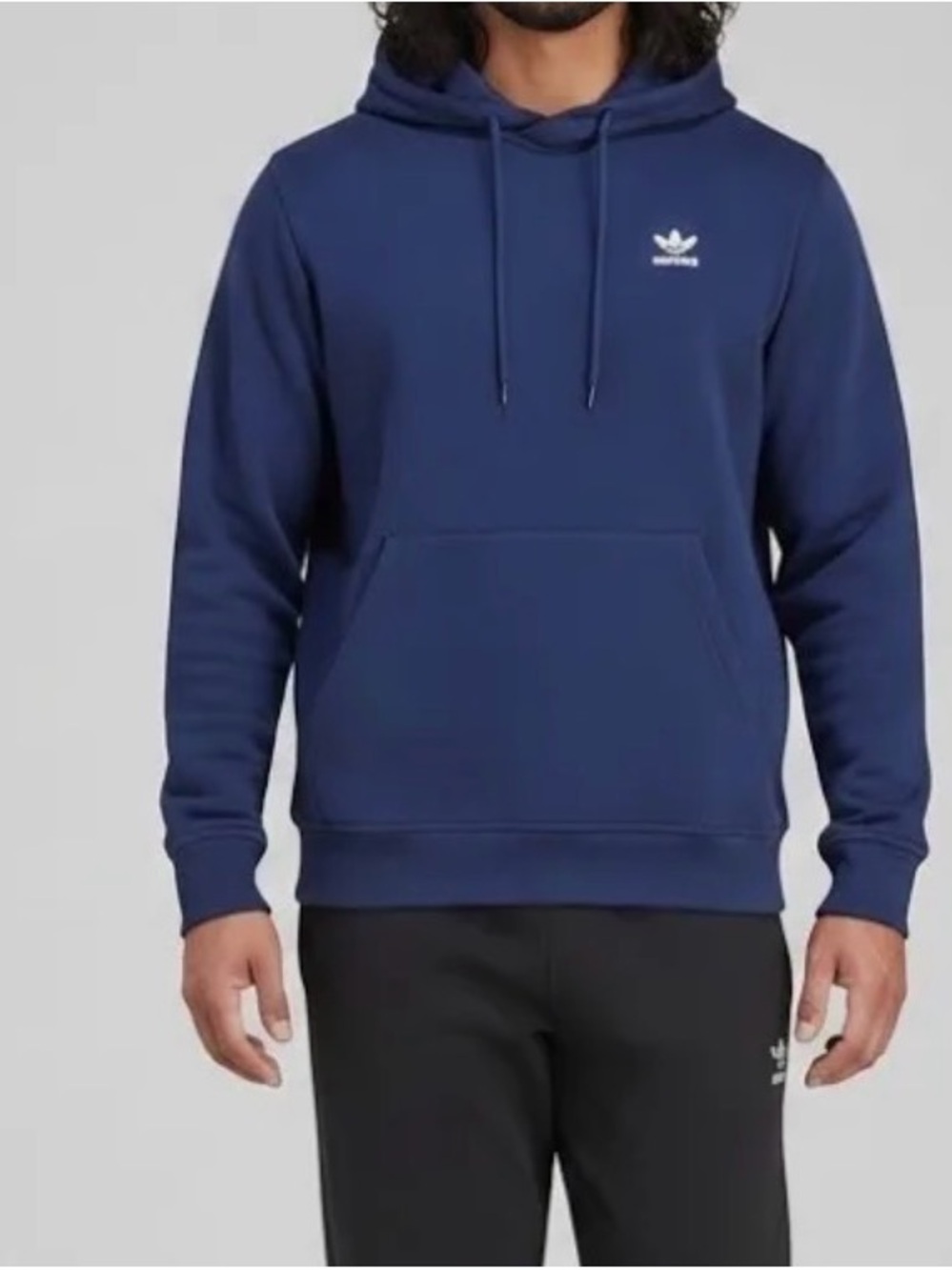 adidas washed teal Pullover Hoodie with White Trefoil